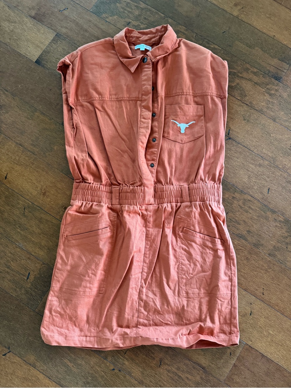 Stewart Simmons Embroidered Texas Longhorn Denim Skirt Dress | Size L
